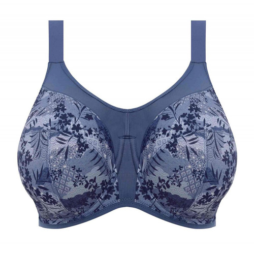 Soutien-gorge sportif armatures - Bleu à Motifs Floraux en nylon