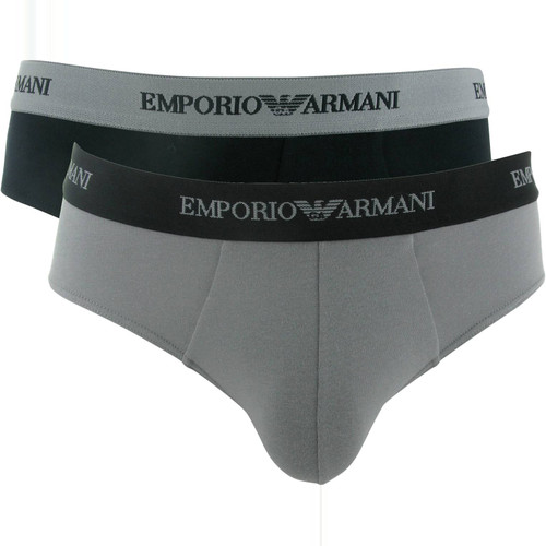 Pack de 2 slips coton stretch ceinture elastique - Emporio Armani Underwear