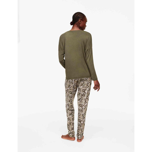 Bas de pyjama - Pantalon - Vert en coton modal YARA