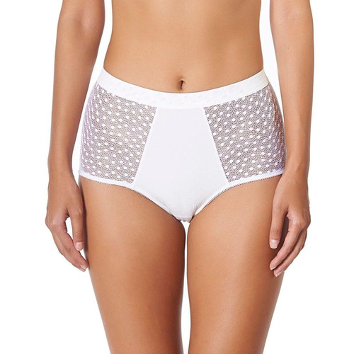Daisy Culotte Taille Haute  Huit Lingerie  - 6 culottes shorties tangas strings blanc