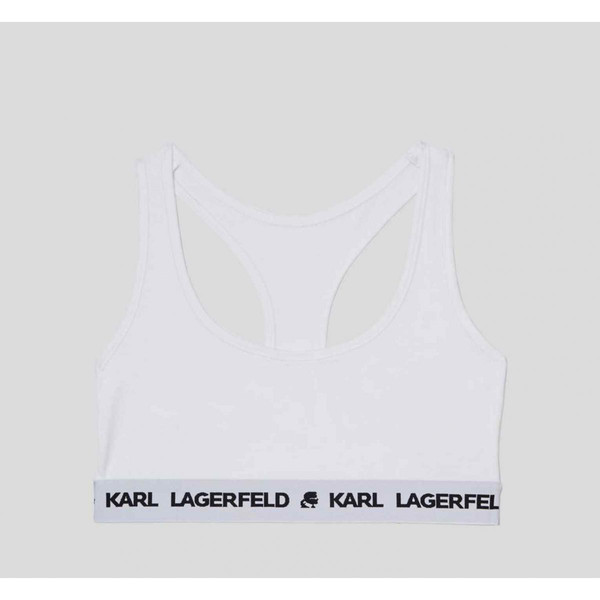 Bralette sans armatures logotée - Blanc Karl Lagerfeld