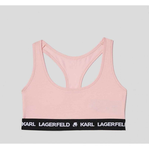Bralette sans armatures logotée - Rose Karl Lagerfeld  - Lingerie