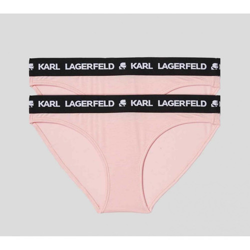 Lot de 2 culottes logotées - Rose Karl Lagerfeld  - Lingerie rose promo