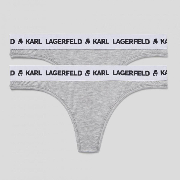 Lot de 2 Strings Logotypés Gris KARL LAGERFELD