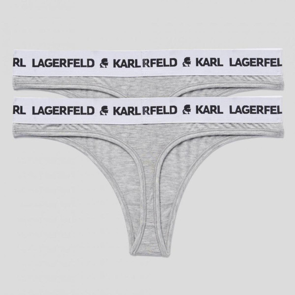 Lot de 2 Strings Logotypés Gris Karl Lagerfeld