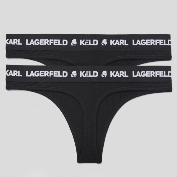 Lot de 2 Strings Logotypés Noirs Karl Lagerfeld