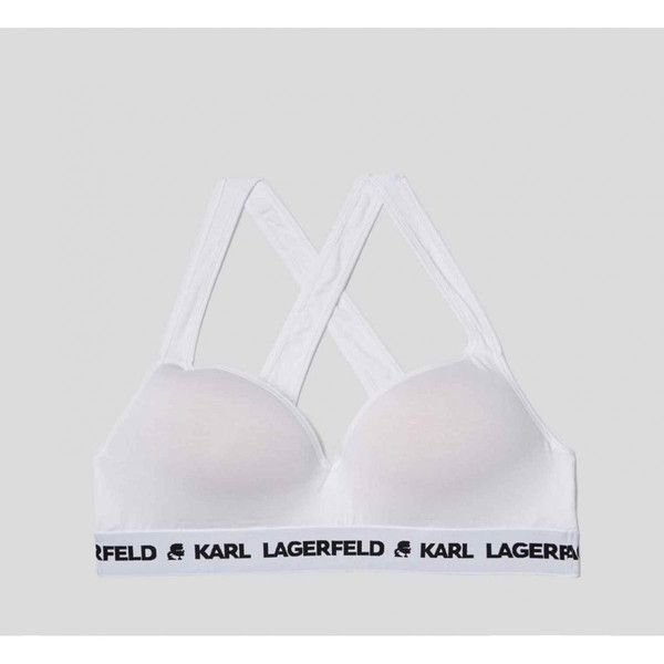 Soutien-gorge rembourré sans armatures logoté - Blanc Karl Lagerfeld