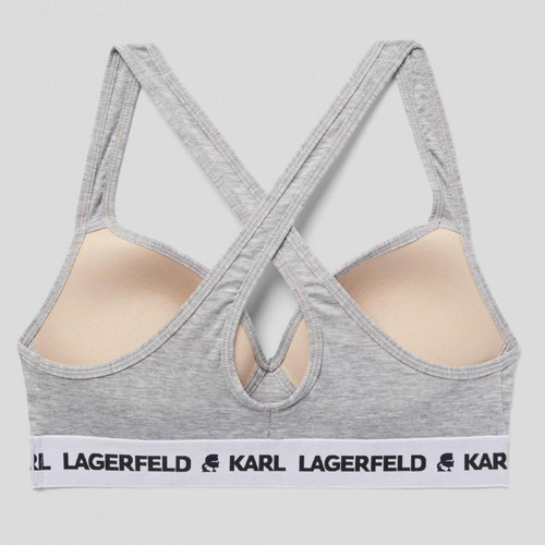 Soutien-gorge rembourre sans armatures logote - Gris Karl Lagerfeld