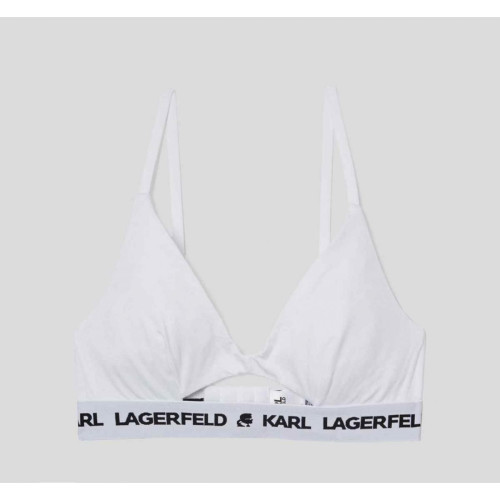 Soutien-gorge triangle sans armatures logoté - Blanc - Karl Lagerfeld - Soutien gorge petit prix bonnet b