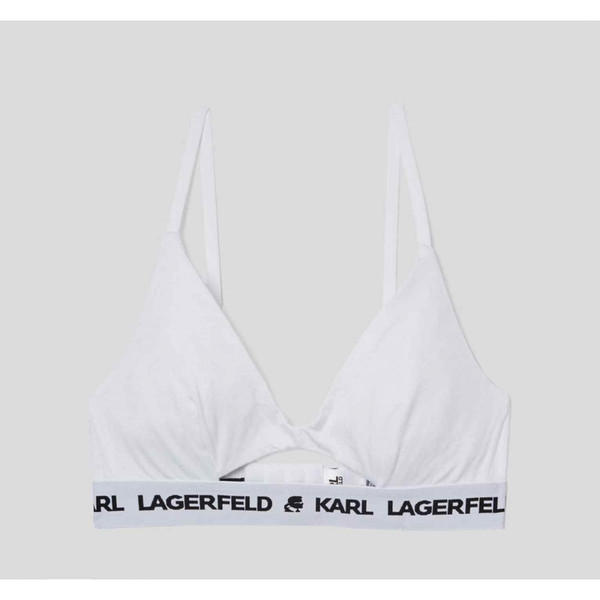 Soutien-gorge triangle sans armatures logoté - Blanc Karl Lagerfeld