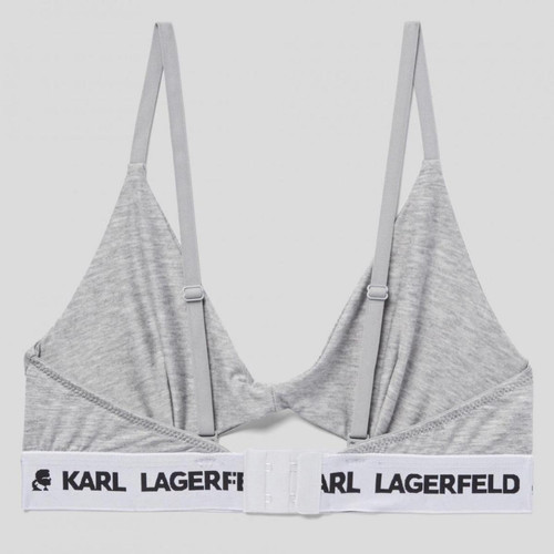 Soutien-gorge triangle sans armatures logote - Gris KARL LAGERFELD