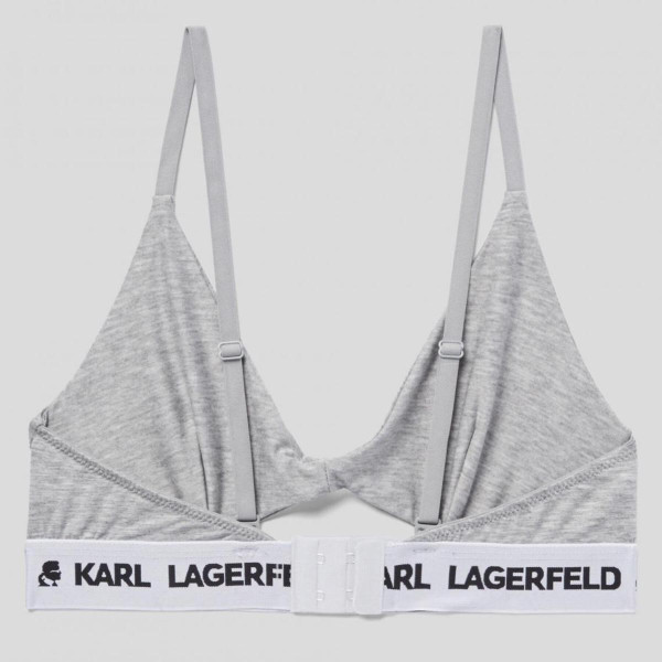 Soutien-gorge triangle sans armatures logote - Gris KARL LAGERFELD