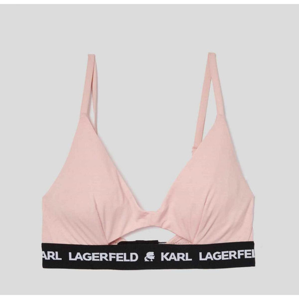 Soutien-gorge triangle sans armatures logoté - Rose Karl Lagerfeld