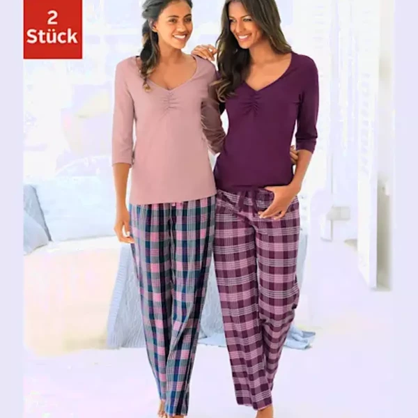 Bas de pyjamas - Rayure multicolore en coton Petite Fleur