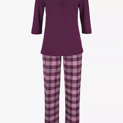 Bas de pyjamas - Rayure multicolore en coton