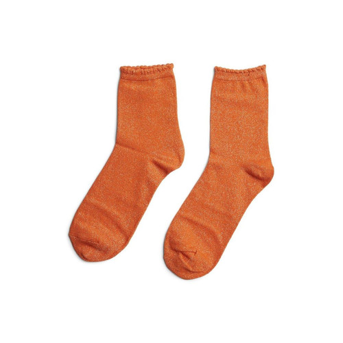 Chaussettes orange en coton Pieces  - Socquettes et mi-bas