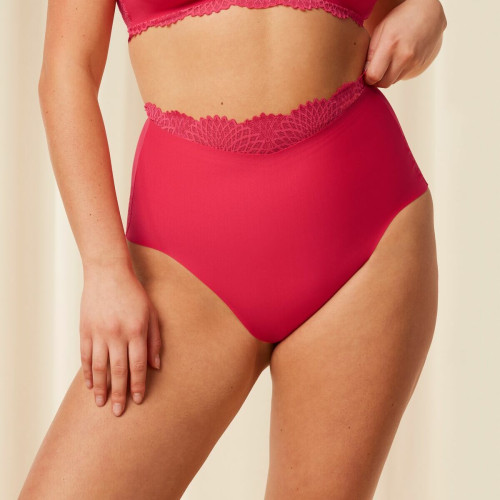 Panty taille haute - 6 culottes shorties tangas strings rouge