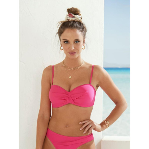 Haut de bikini avec bretelles amovibles fuchsia Venca  - Lingerie rose promo
