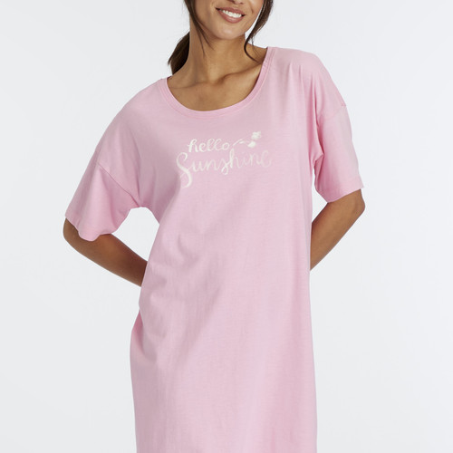 Robe Tshirt en coton - Rose - Vivance - Pyjama ensemble de nuit