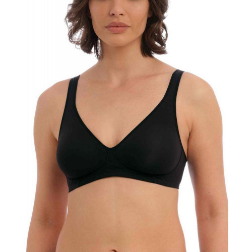 Soutien-gorge sans armatures - Noir en nylon Wacoal lingerie  - Soutien gorge sans armature grande taille